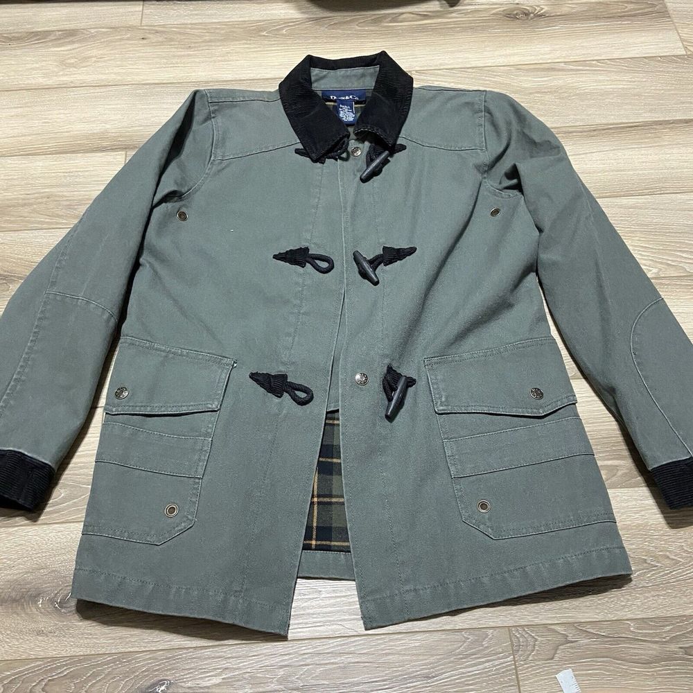 Vintage Denim & Co Chore Jacket Men SmallGreen Toggle Canvas Barn‎ Coat Work Y2K